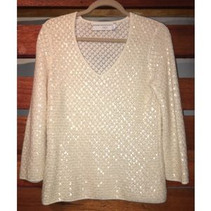 2-Ply Cashmere with Sequin Sweater size M